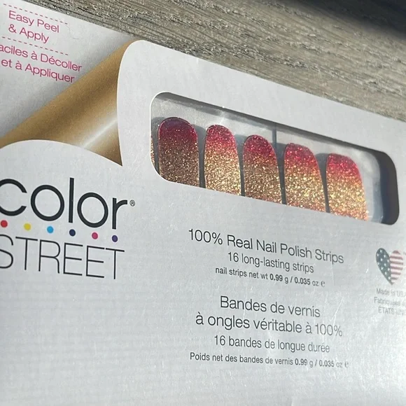 Color Street Nail Strips Sparkly Ombré Gold 2 Fuchsia-Sunset Boulevard 2 for $18 - Picture 4 of 8